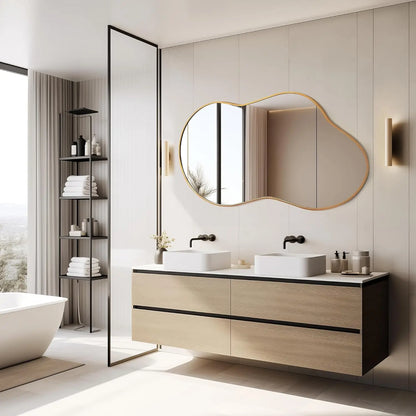 Wall Mirror Decorative Bathroom Mirror Irregular Metal Frame