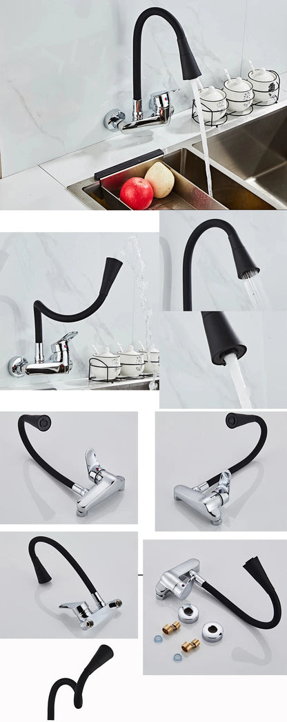 Wall Mounted Faucet Mixer Sink Faucet 360 Degree