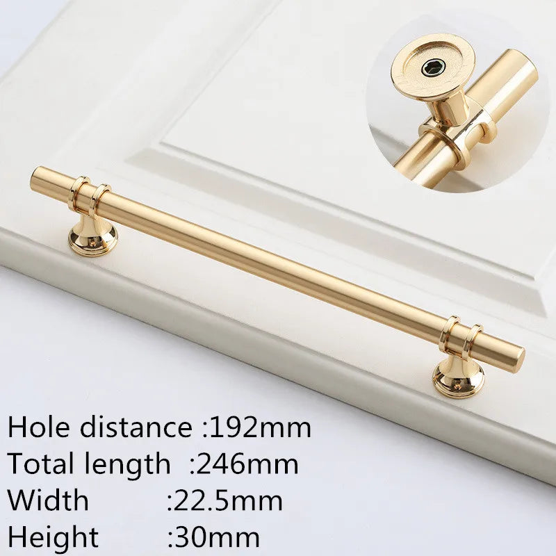 Kk&Fing Cabinet Wardrobe Door Golden Handles Lengthen Light