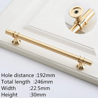 Kk&Fing Cabinet Wardrobe Door Golden Handles Lengthen Light