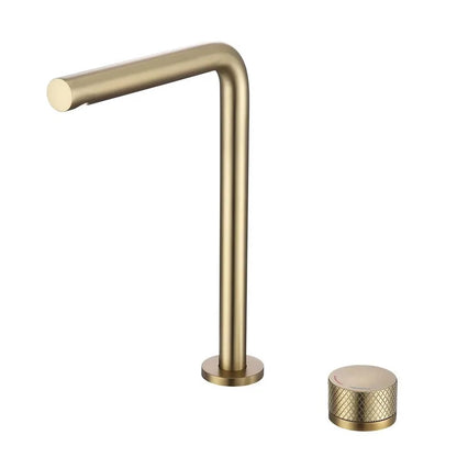 Brushed Gold Bathroom Faucet Two Holes Gun Grey