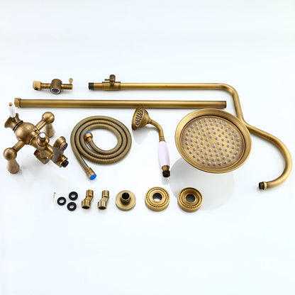 Bathroom Rain Shower Antique Bronze Wall Mounted Bath