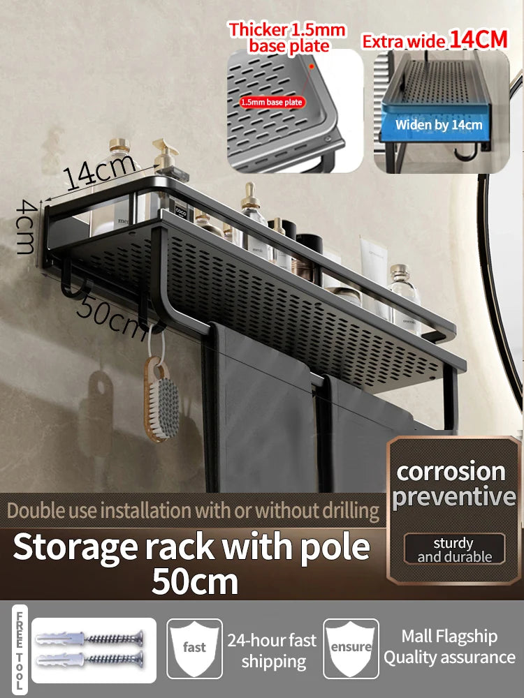 Bathroom Shelf Bathroom Towel Rack Shelves Wall Shower