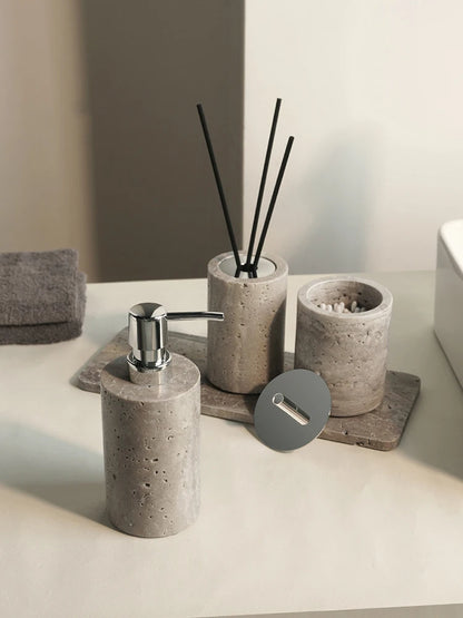 Travertino Grigio Bathroom Antique Natural Marble Soap Dispenser