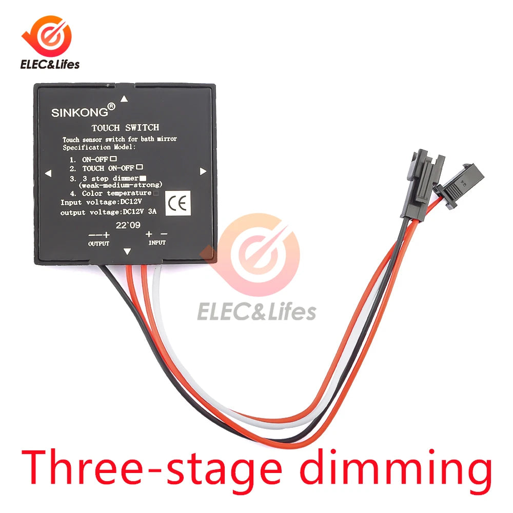 Dc 5-12v Bathroom Mirror Switch Touch-Switch Sensor Led