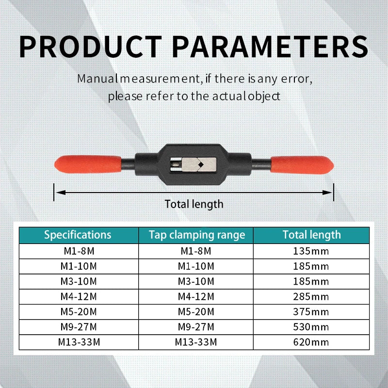 M1-M8 M9-M27 Hand Tap Wrench Adjustable Tapping Device