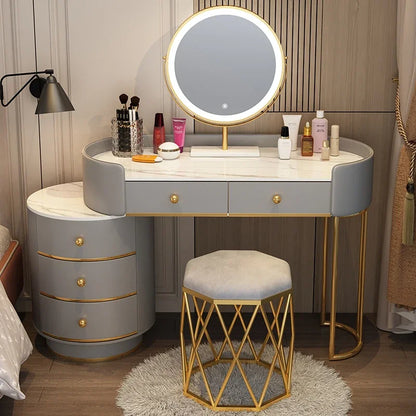 Pink White Vanity Table Women Luxury Nail European