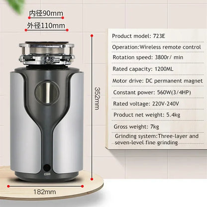 Super Quiet Sink Garbage Disposal Food Waste Disposer