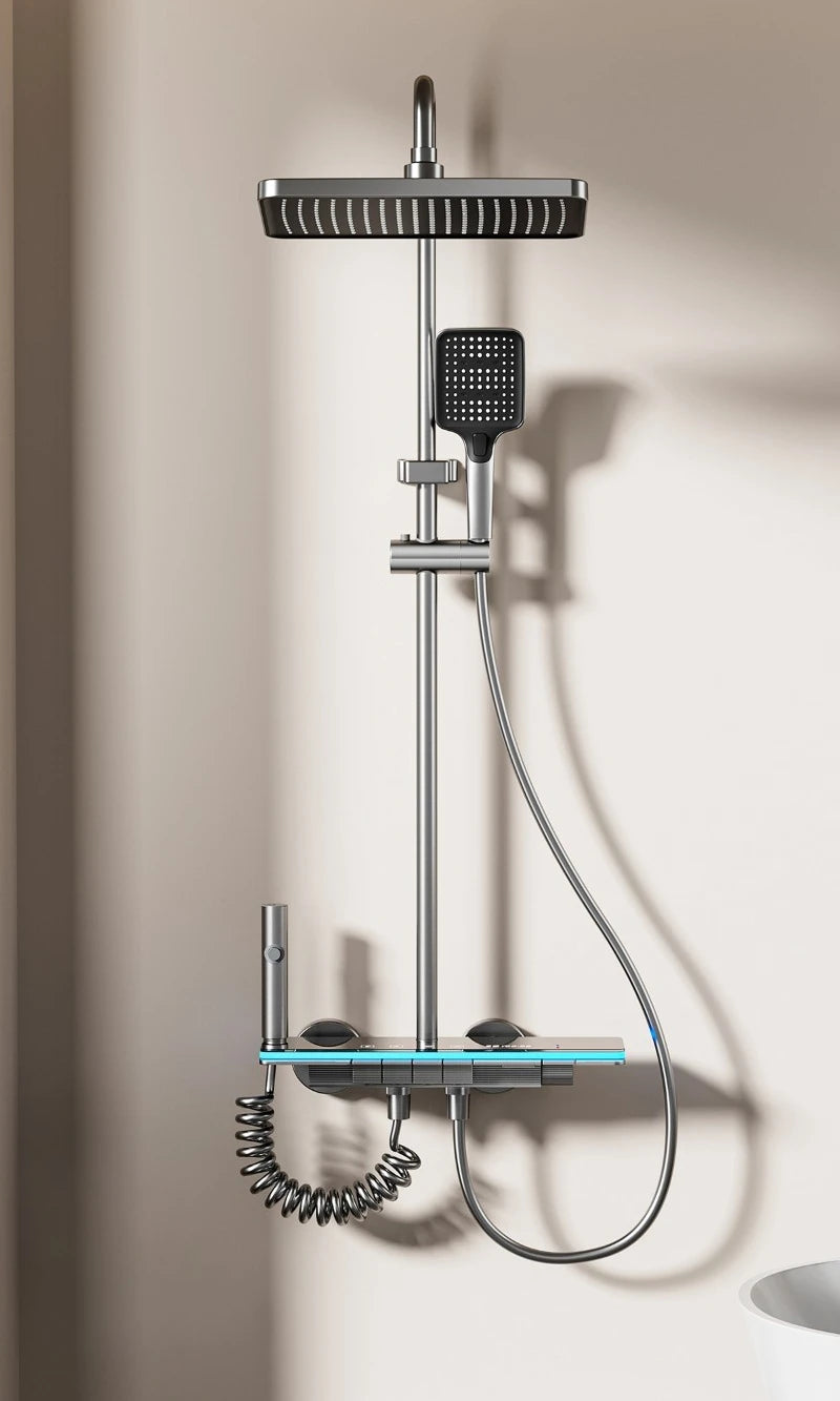 Grey Four Mode Shower System Intelligent Digital Bathroom