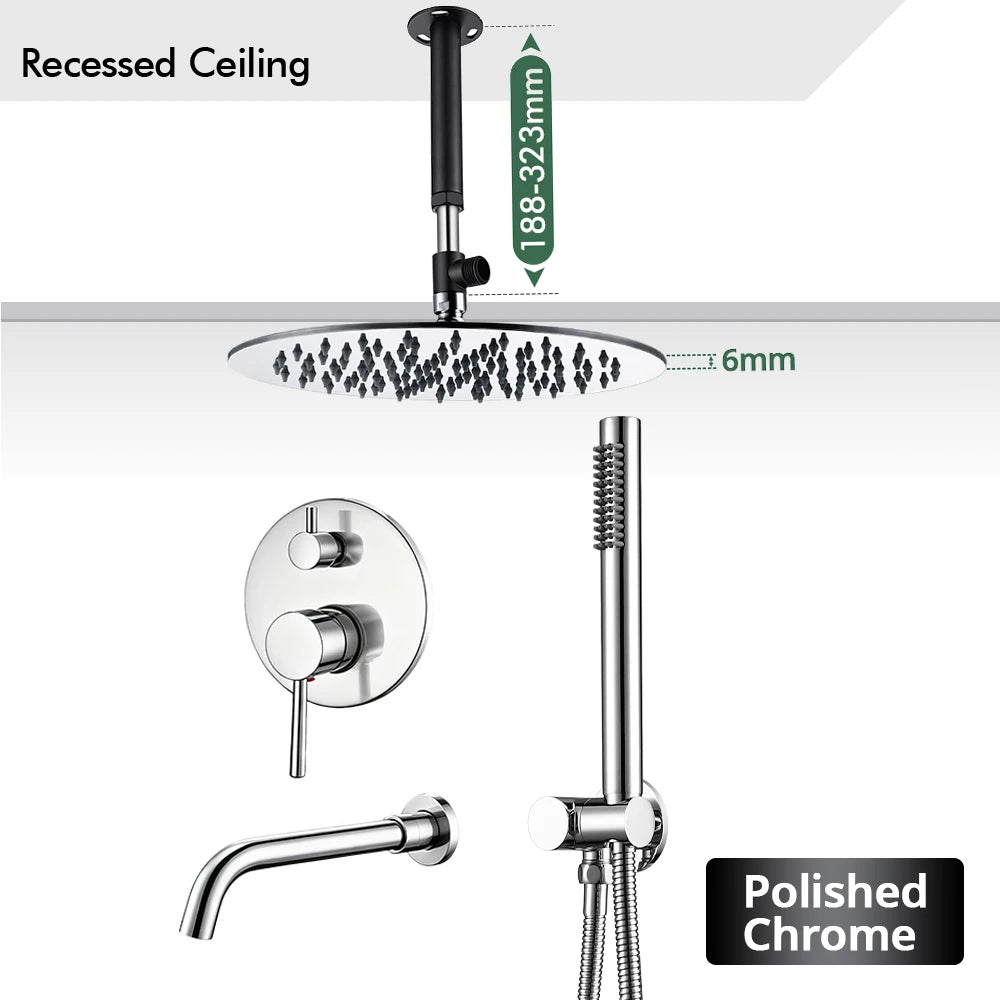 Bathroom Faucet Shower Mixer Tap Spout Black Solid