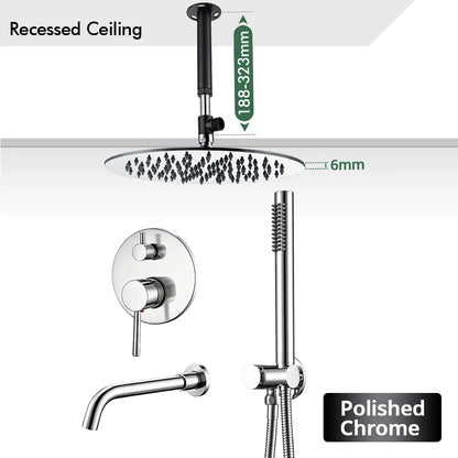 Bathroom Faucet Shower Mixer Tap Spout Black Solid