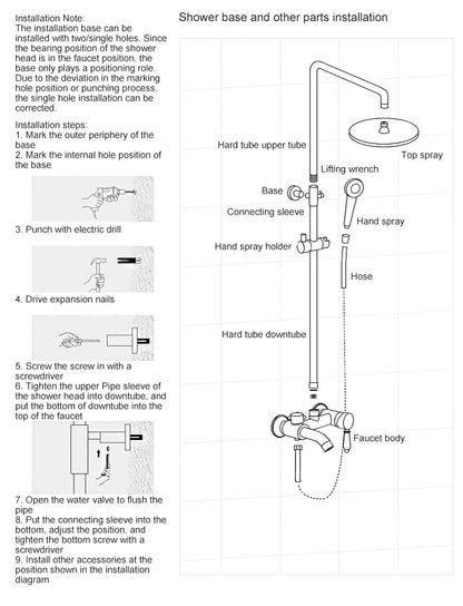 Bathroom Rain Shower Antique Bronze Wall Mounted Bath