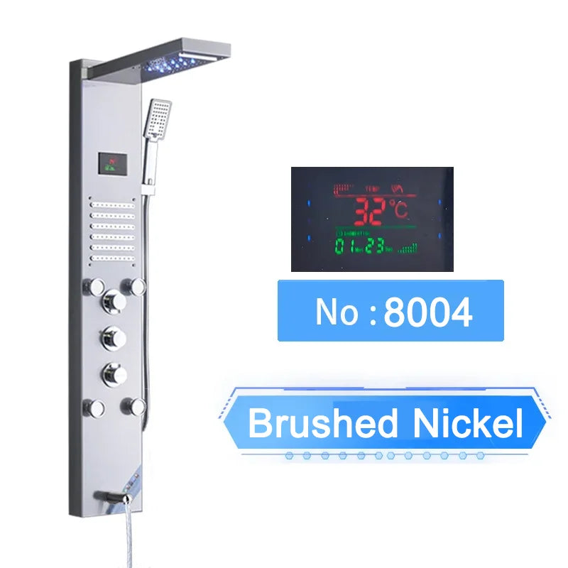 Led Shower Panel Digital Display Shower Faucet System