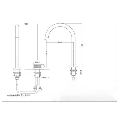 Two Holes Widerspread Brass Basin Faucet 360 Rotating