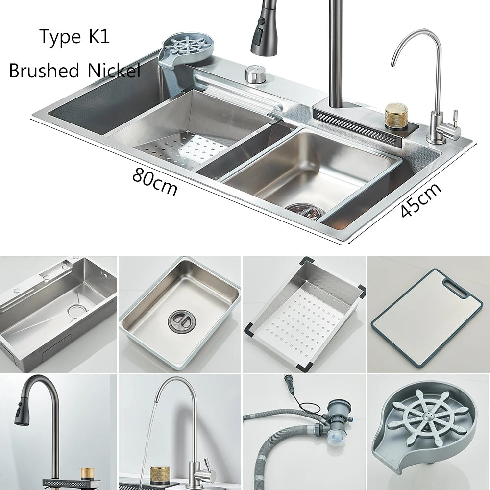Brushed Nickel Stainless Steel Sinks Recessed Sinks Taps