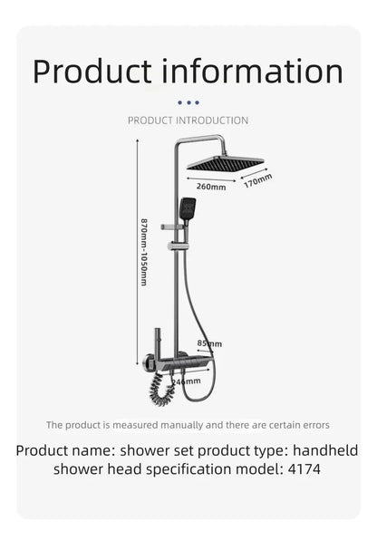 Aluminum Shower Cold Water Digital Display Pressurized Shower