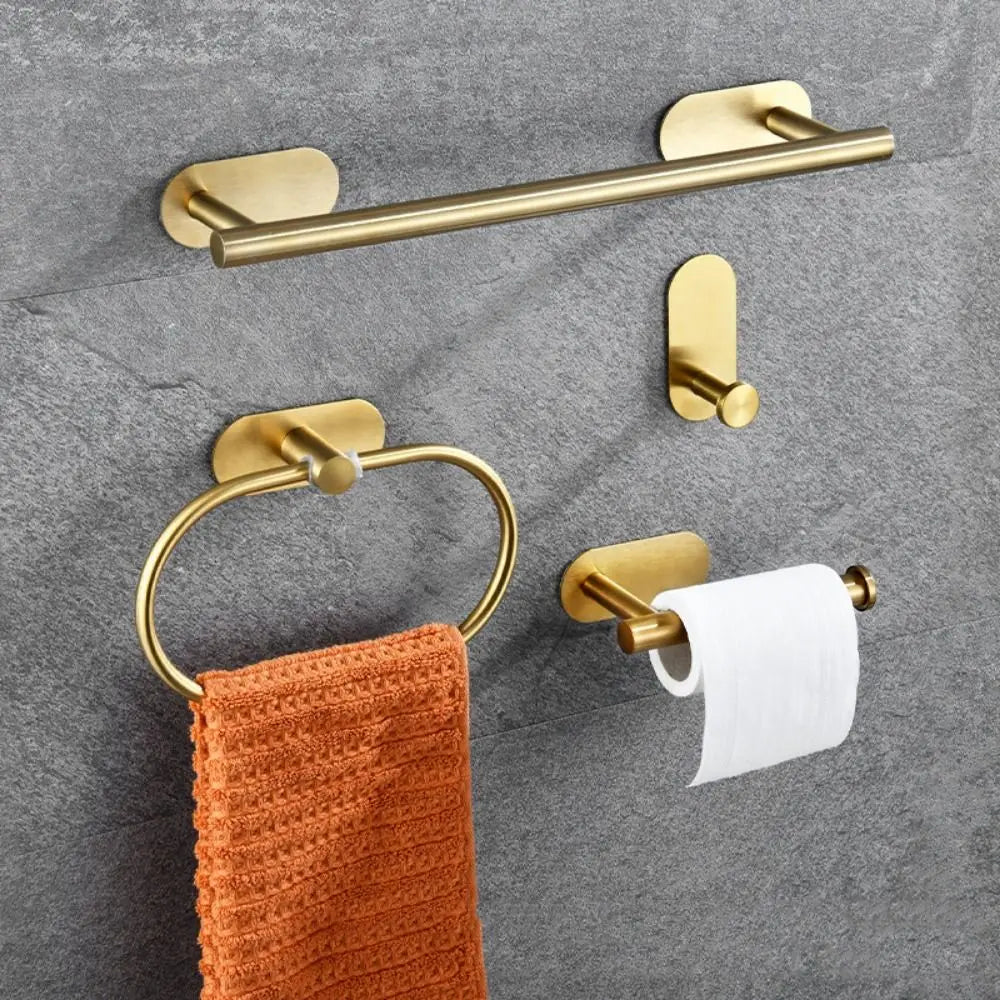 4/5pcs Stainless Steel Bathroom Hardware Anticorrosion Wall Mount