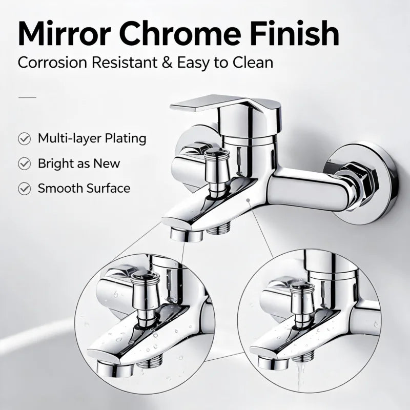 Zinc Alloy Shower Faucet Mixer Tap 3-Way Cold