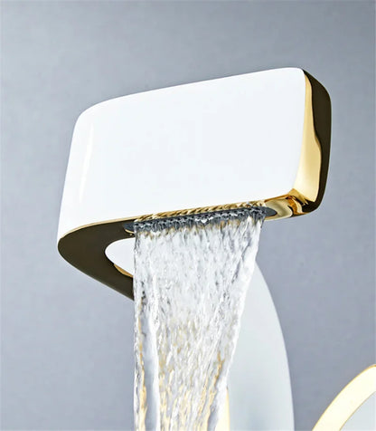 Bathroom Faucet Brass Gold White Bathroom Basin Faucet