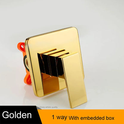 Bakala Black Golden Brass Shower Faucet Mixing Valve
