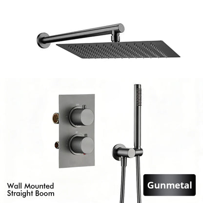 Bathroom Faucet Dial Way Brushed Gold Thermostat Shower