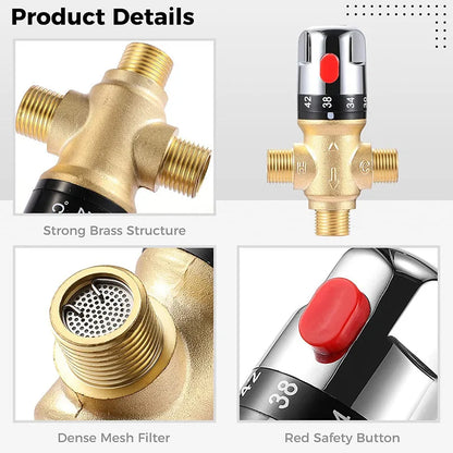 Brass Thermostatic Mixing Valve Constant Water Temperature Shower