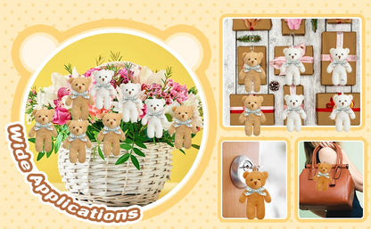 18-120pcs Mini Teddy Bears Bulk Keychain Small Bears