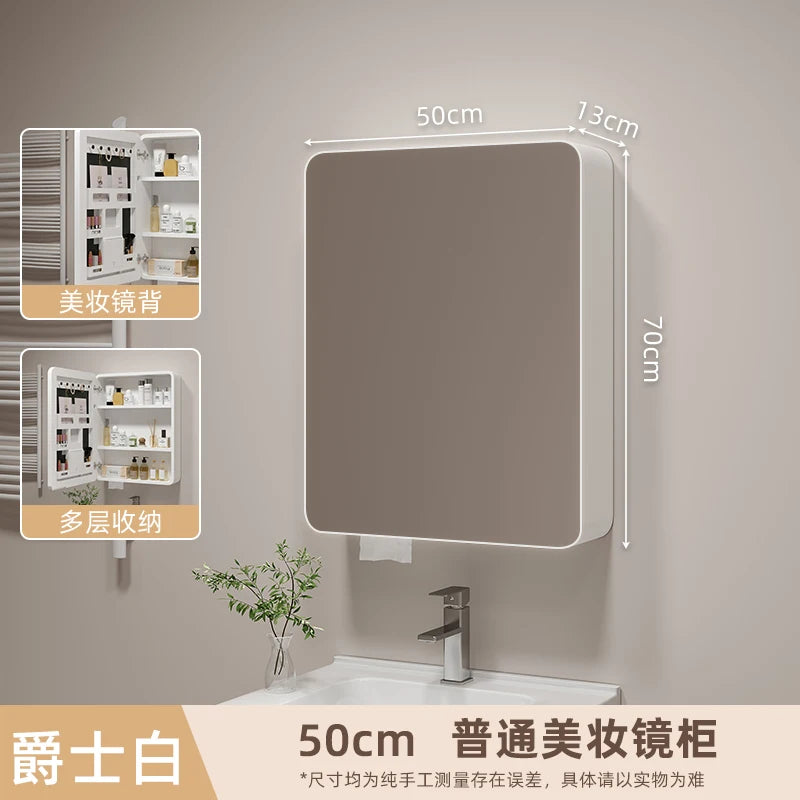 Smart Corner Round Space Aluminum Mirror Cabinet Wall