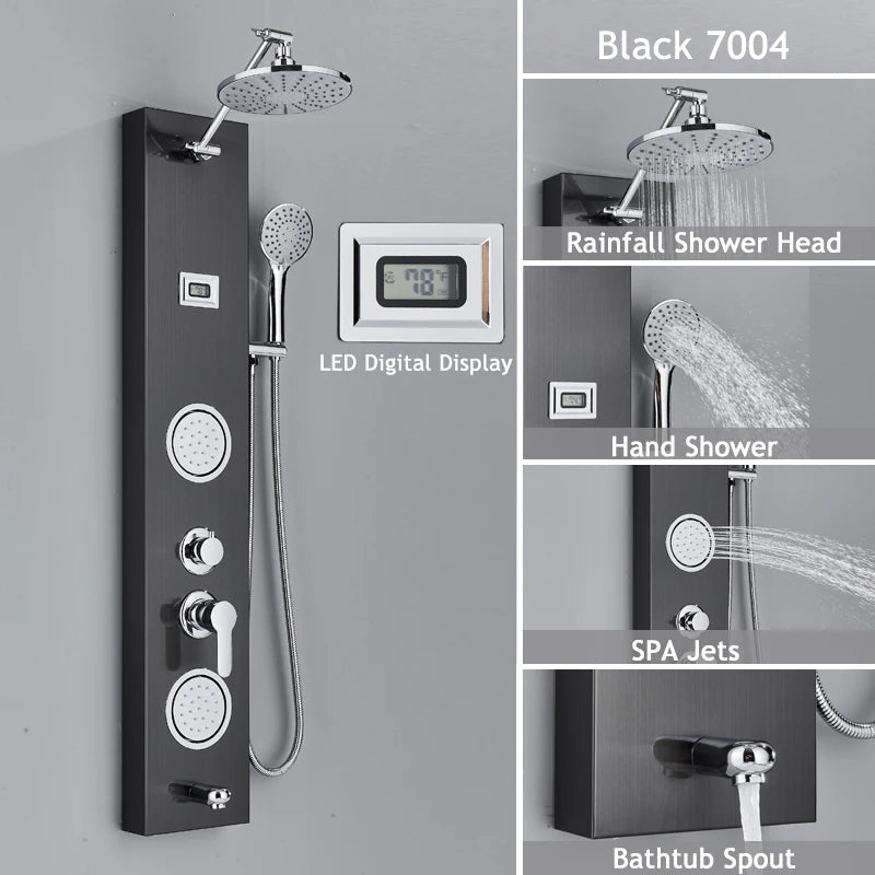 Luxury Led Shower Panel Spa Massage Jet Shower