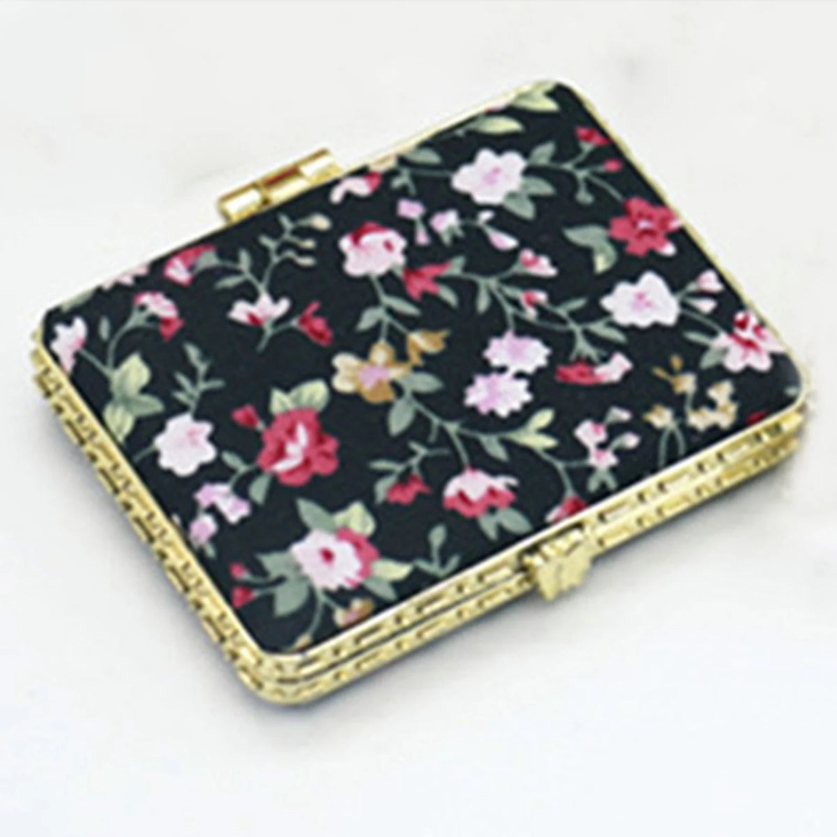 Vintage Foldable Makeup Mirror Mini Heart Round Makeup
