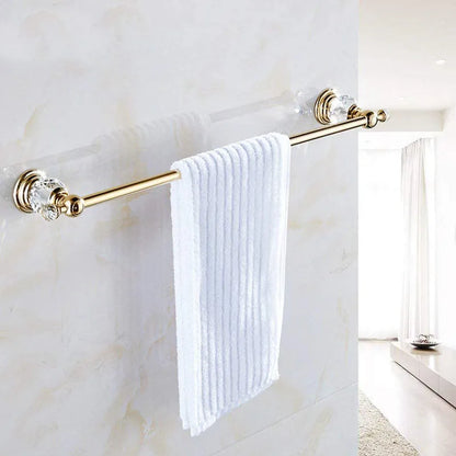 Pieces Gold Bathroom Sets Brass&Crystal Retractable Towel Bar