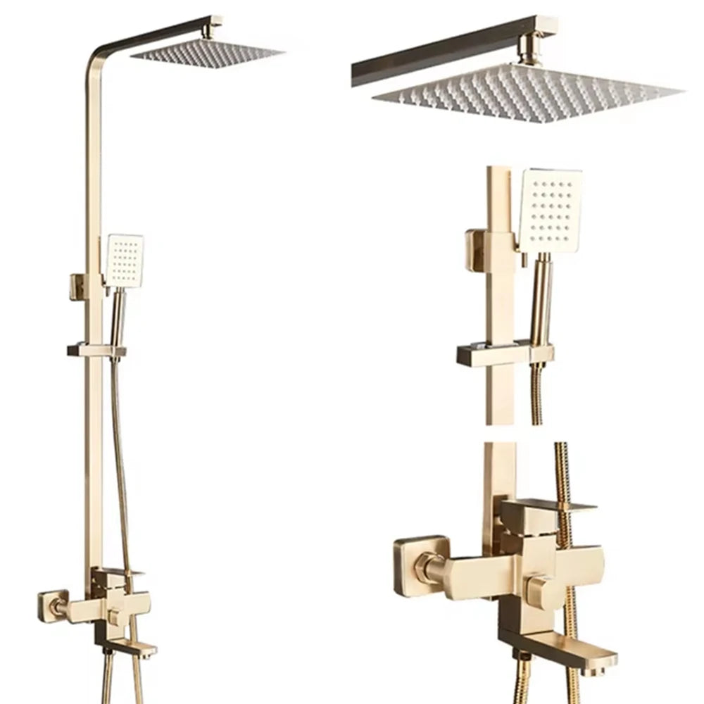 Black Luxury Bathroom Shower Faucet Wall Mounted Swivel