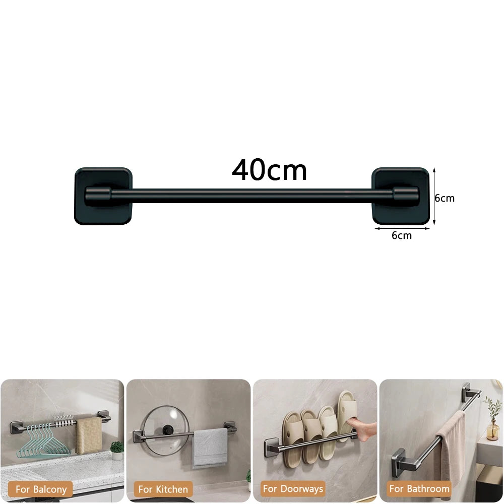 Bathroom Towel Rack Punch Black White Grey Bath