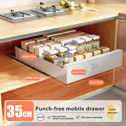 Under-Sink Cabinet Drawer Slide Pull-Out Draining Shelf