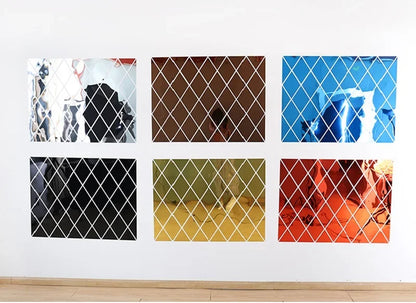 10/17/32/58pcs 3d Diamonds Mirror Stickers Acrylic Triangles