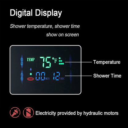 Shinesia Led Shower Panel Waterfall Rain Digital Display