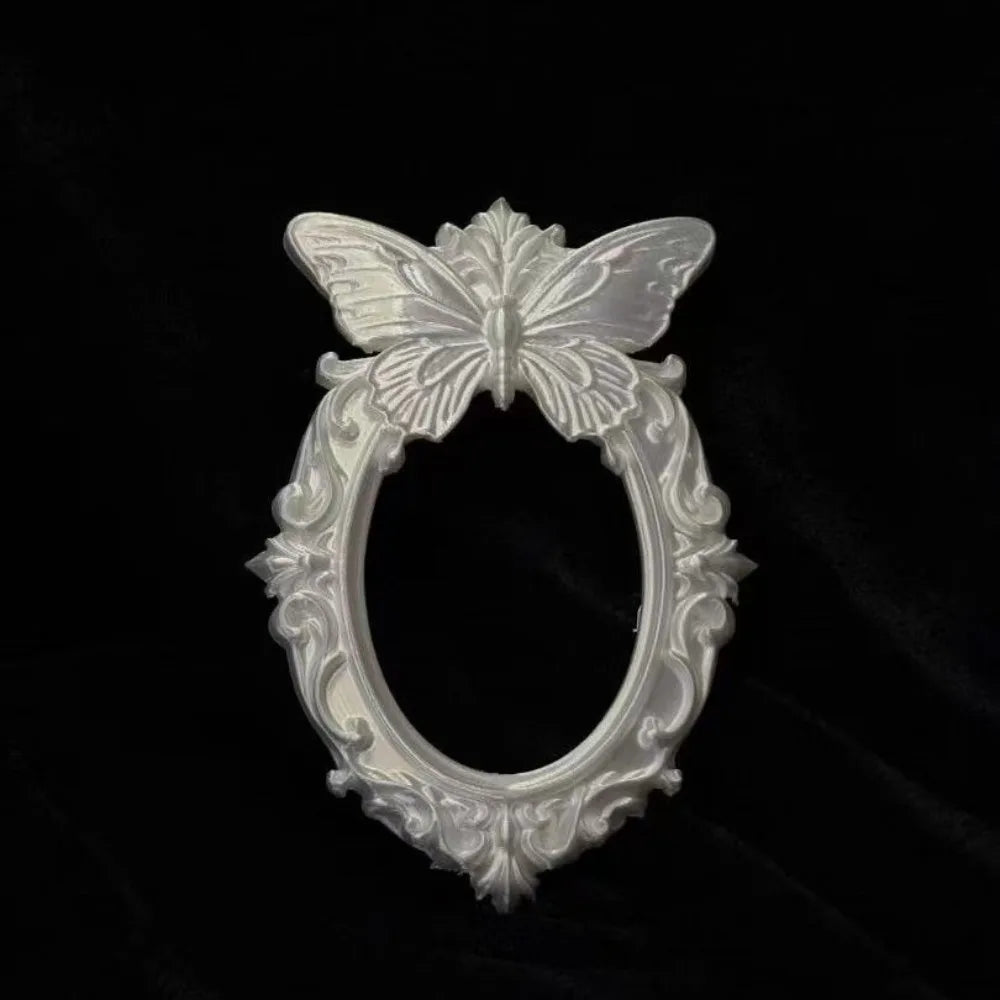 Black Butterfly Gothic Photo Frame Vintage Ornate Oval