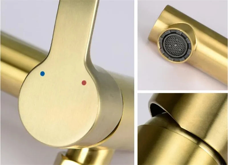Bathtub Shower Wall Mounted Brushed Gold Rotatable Bidet