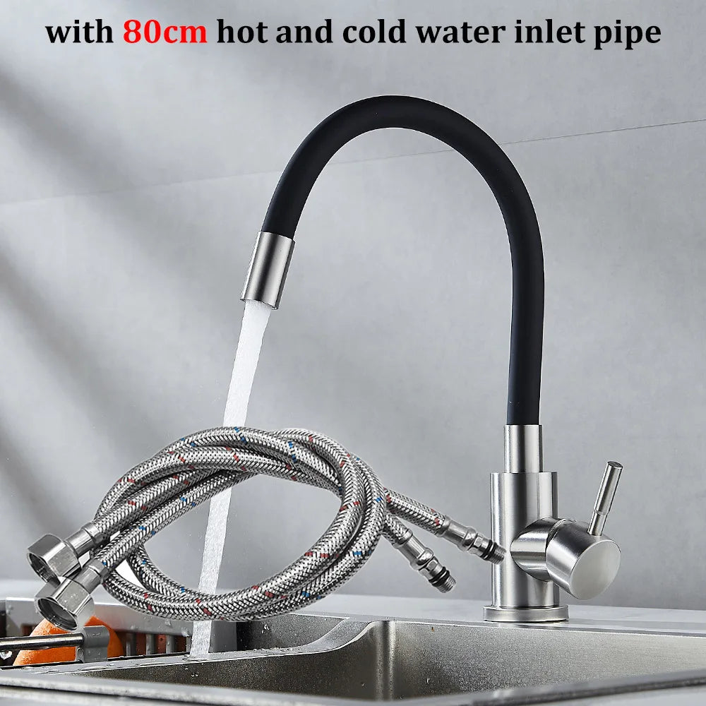 Rotatable Universal Bending Sink Cold Dual-Use Faucet 304