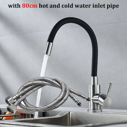 Rotatable Universal Bending Sink Cold Dual-Use Faucet 304