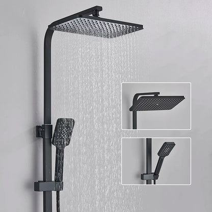 Black Smart Thermostatic Shower Faucet Bathroom Intelligent