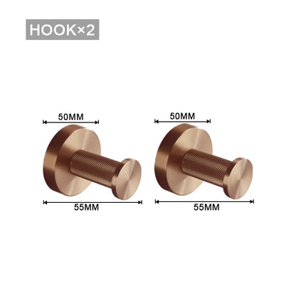 Brushed Rose Gold Brass Knurled Toilet Brush Holder