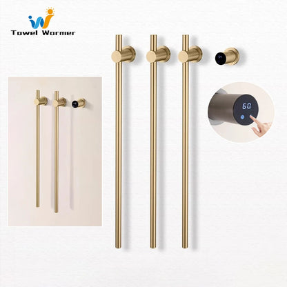 Bathroom Brushed Gold Electric Bath Towel Rack Smart