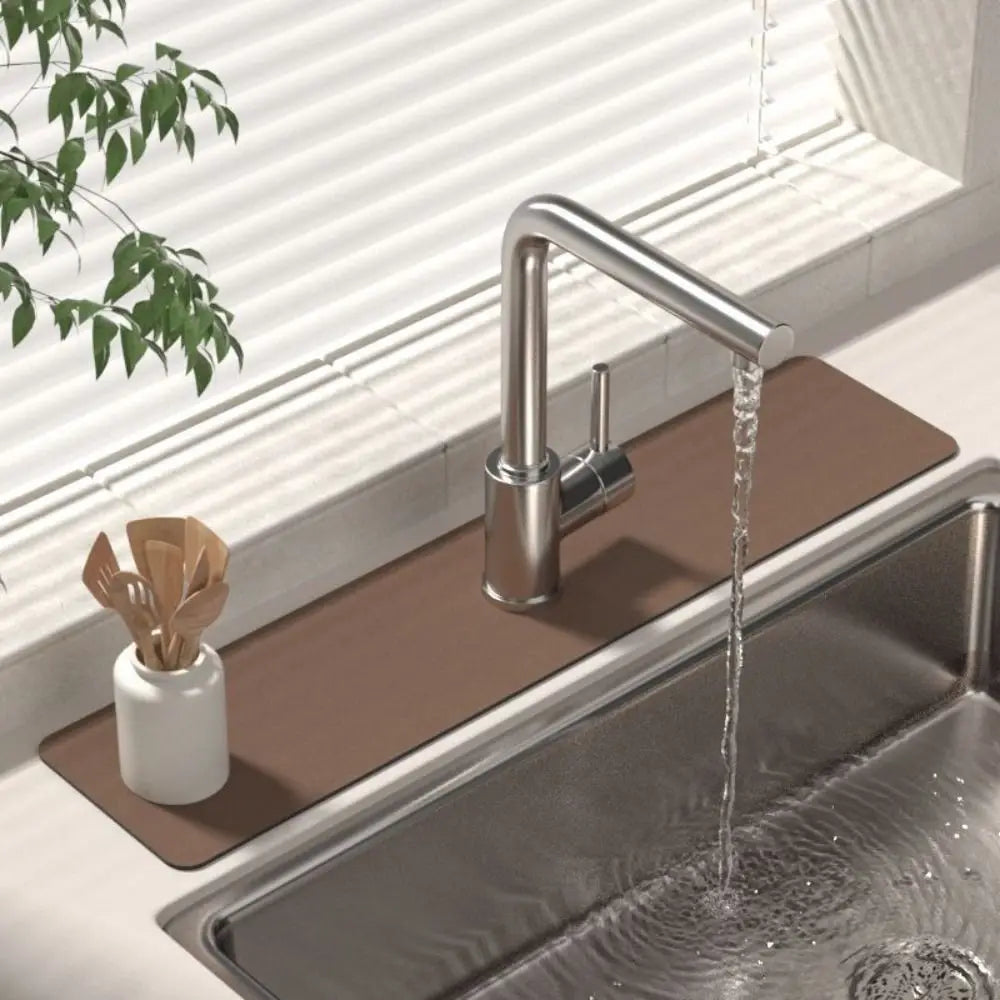 Solid Color Sink Faucet Mat Diatomite Absorbent Faucet