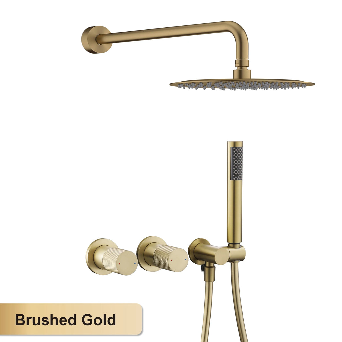 Luxury Bathroom Brass Gun Grey Wall-Mounted Shower System
