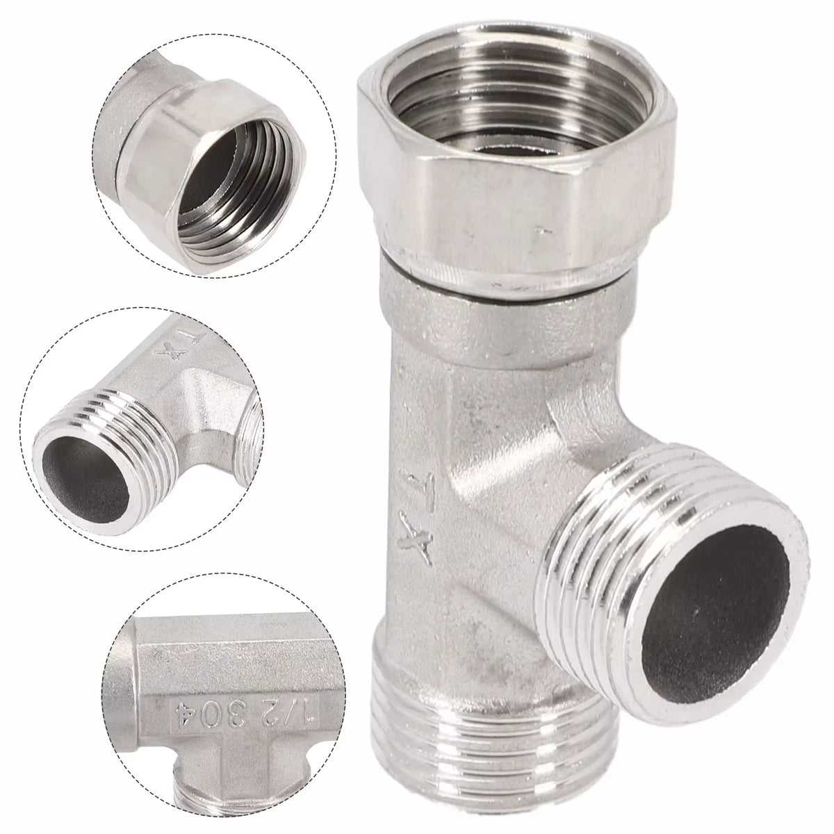 G1/2 Way T-Adapter Bathroom Shower Faucet Water Spliter