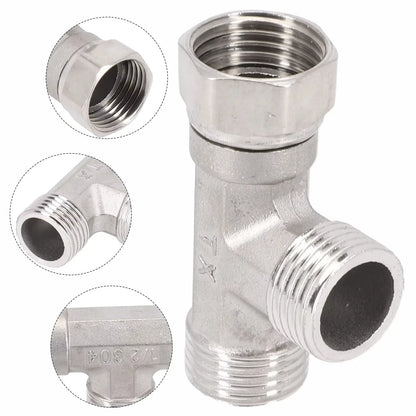 G1/2 Way T-Adapter Bathroom Shower Faucet Water Spliter
