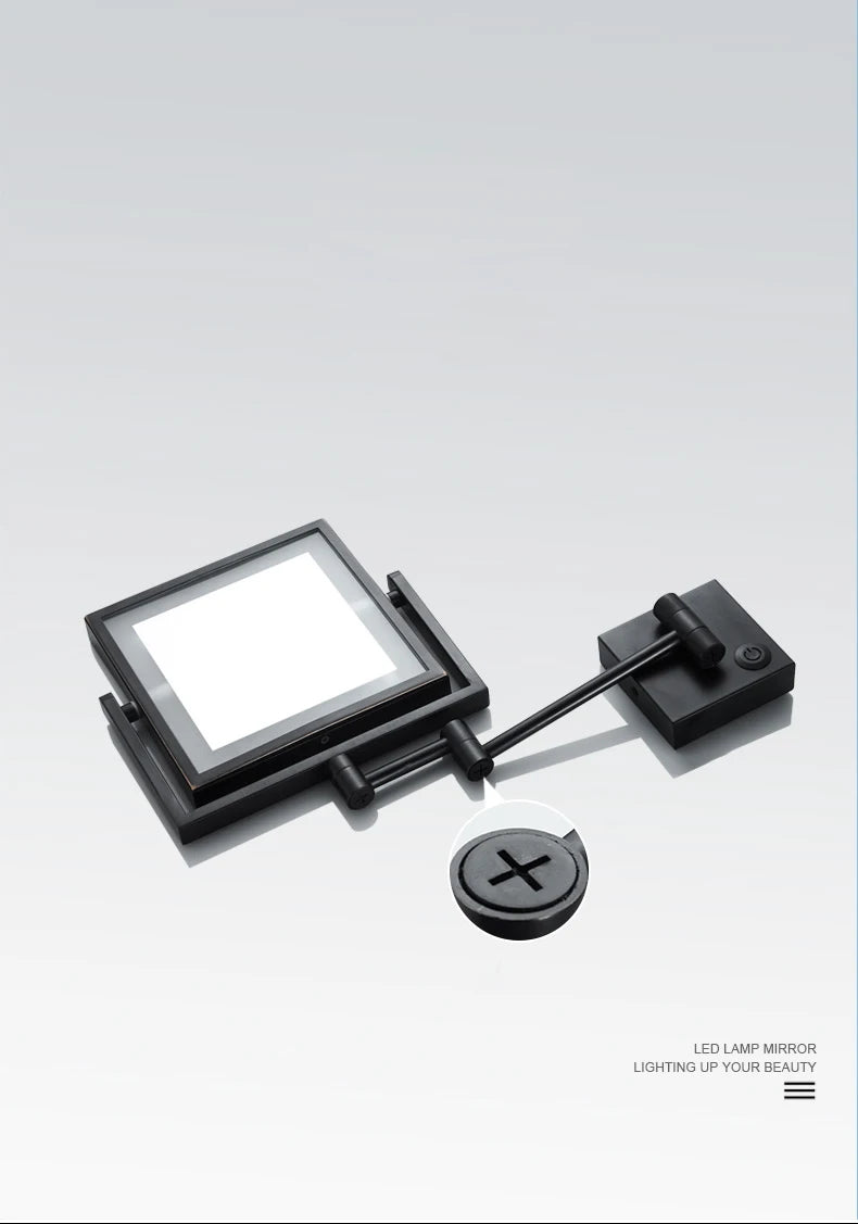 Led Bathroom Mirror 3x Magnifying Dual Arm Extendable