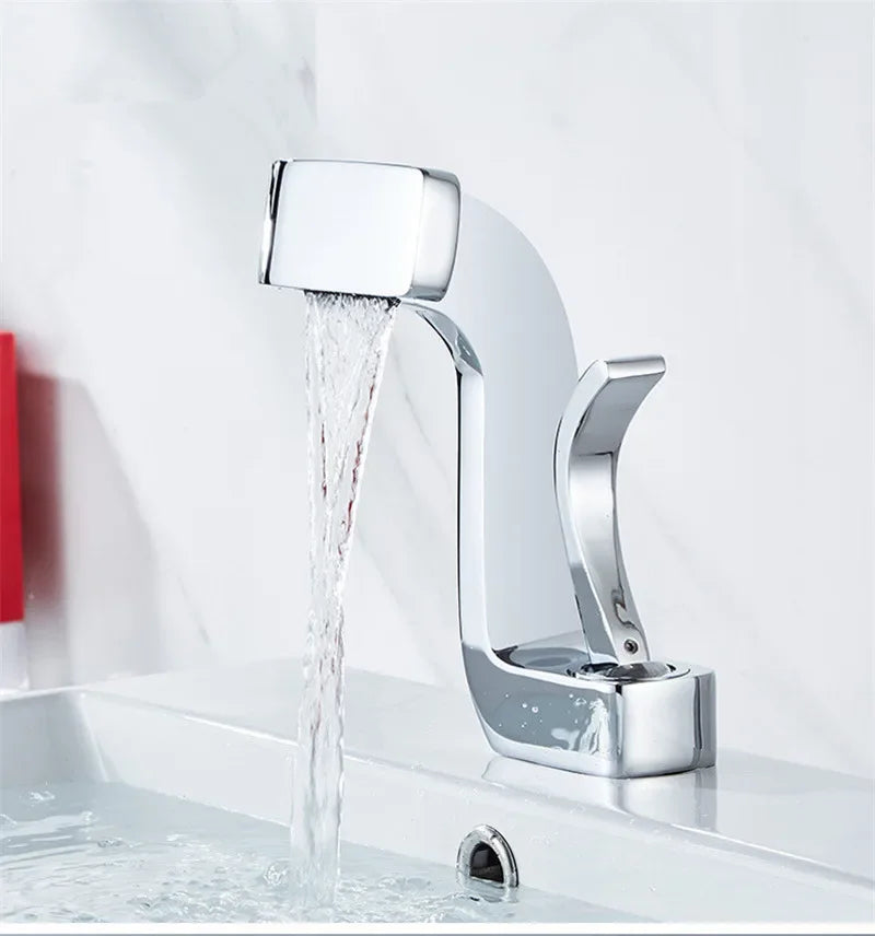 Bathroom Faucet Brass Gold White Bathroom Basin Faucet