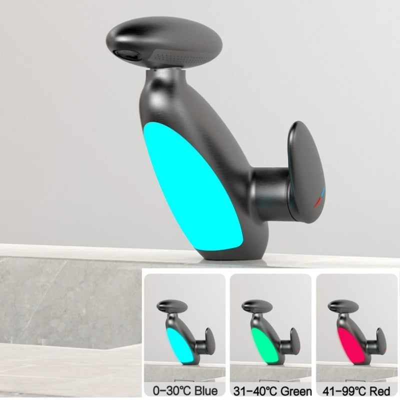 Temperature Sensitive Modes Outlet Basin Faucet Large Led